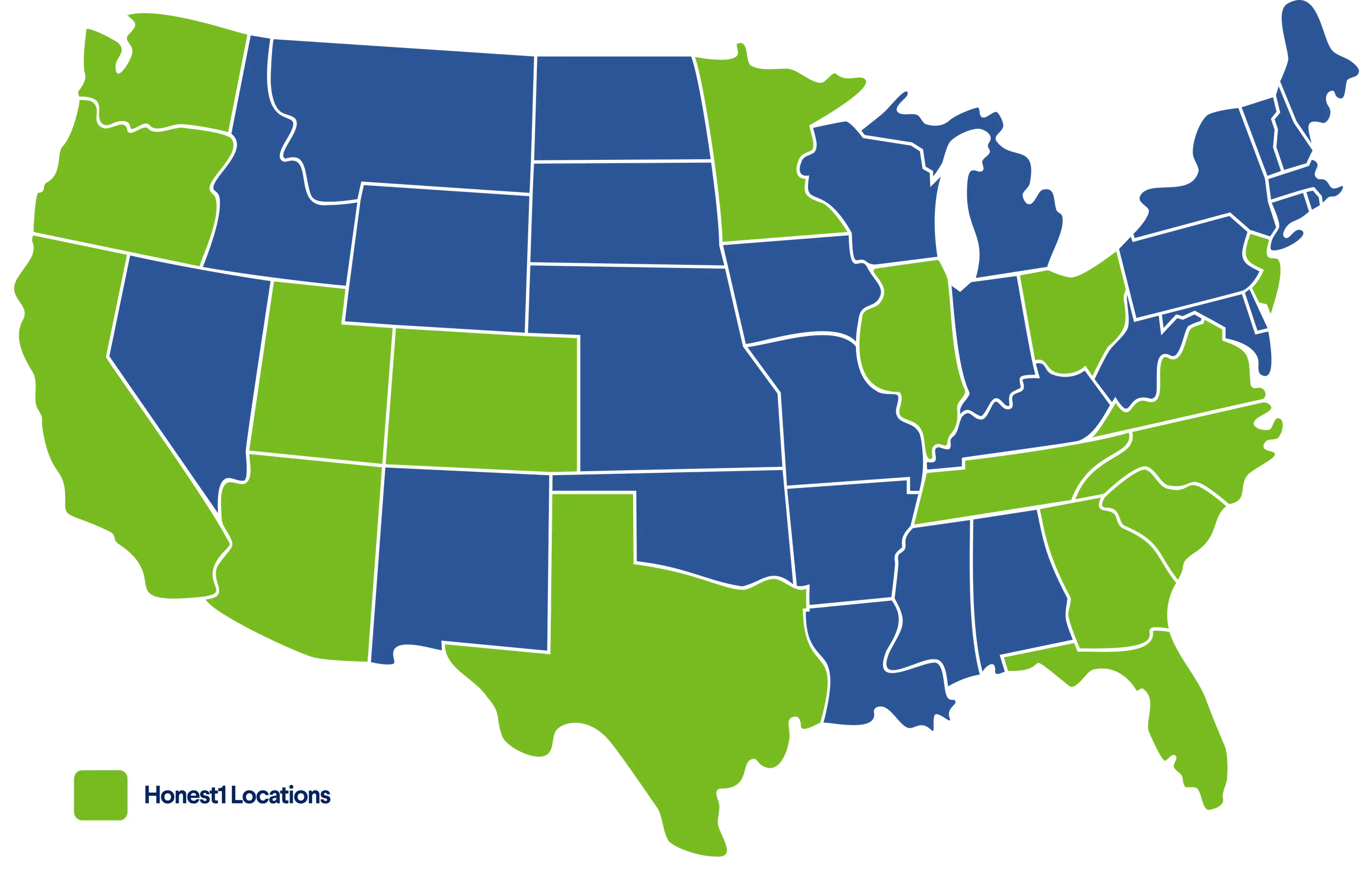 Honest 1 Auto Care locations map